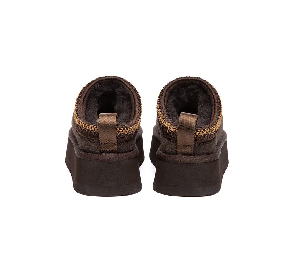 UGG Slippers Sheepskin Wool Ankle Platform Tazzy Tay