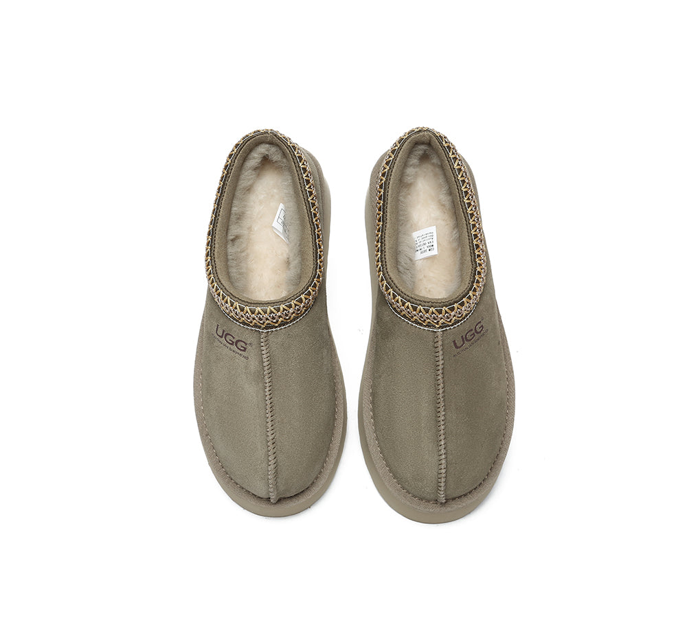 AUSTRALIAN SHEPHERD® UGG Slippers Sheepskin Wool Ankle Platform Tazzy Hippie - UGG EXPRESS