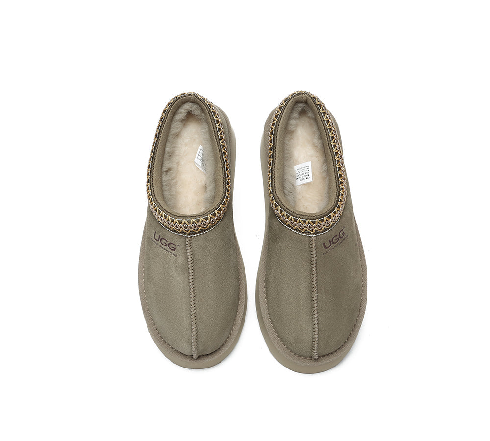AUSTRALIAN SHEPHERD® UGG Slippers Sheepskin Wool Ankle Platform Tazzy Hippie - UGG EXPRESS