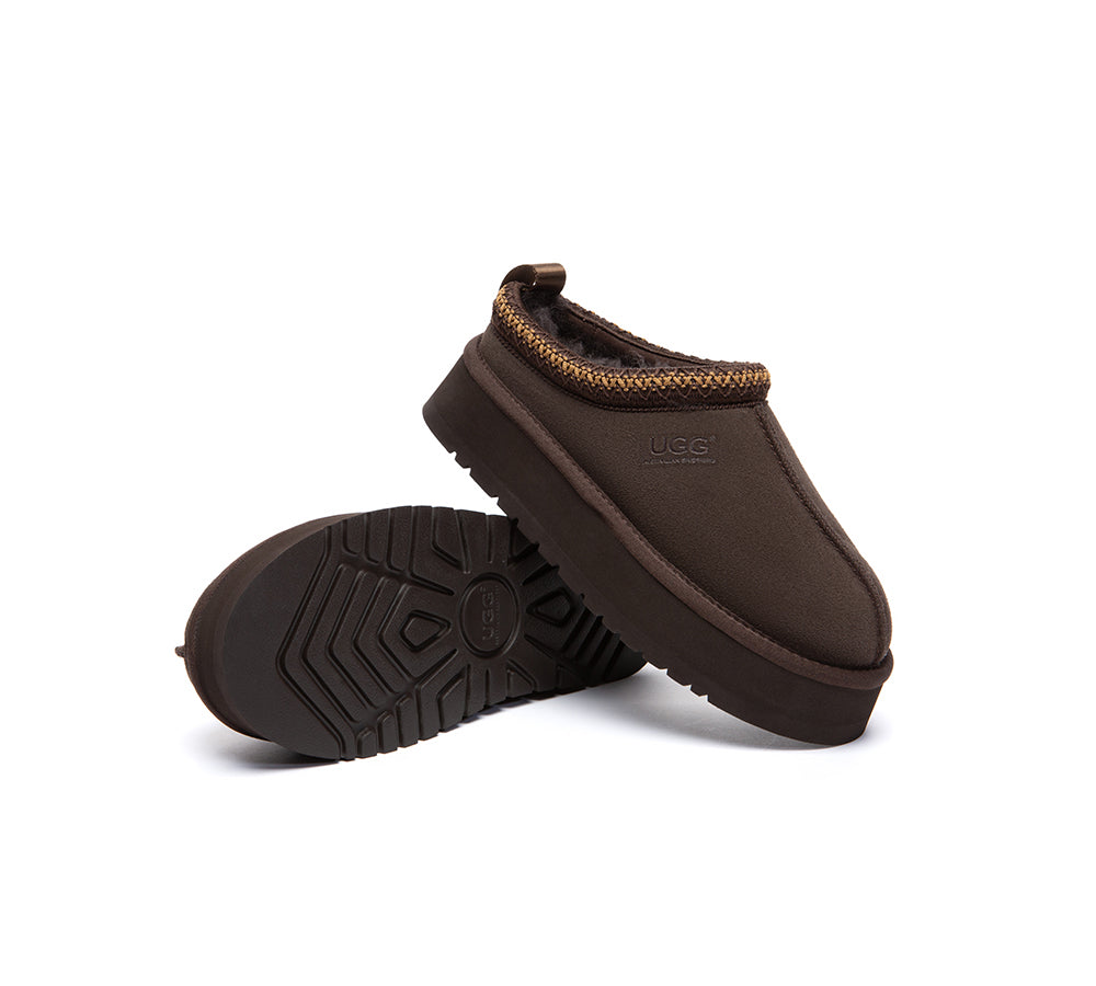 UGG Slippers Sheepskin Wool Ankle Platform Tazzy Tay