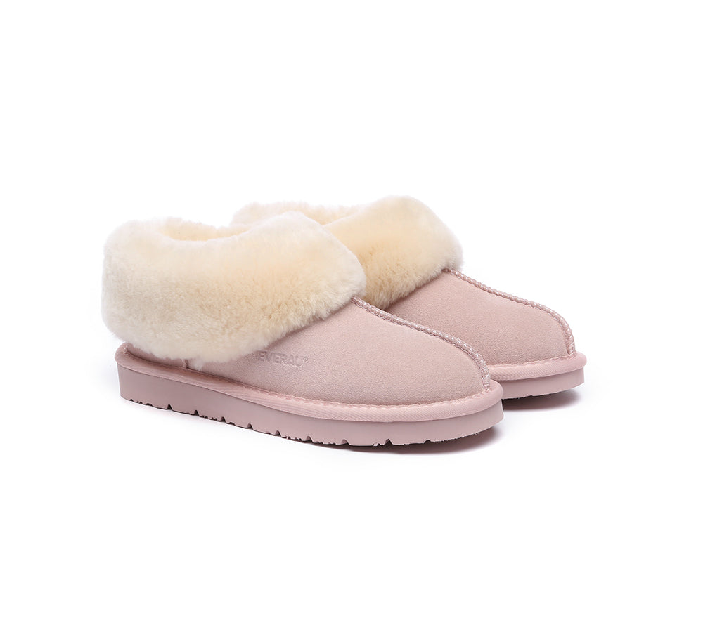 EVERAU® UGG Slippers Sheepskin Wool Suede Ankle Homey - UGG EXPRESS