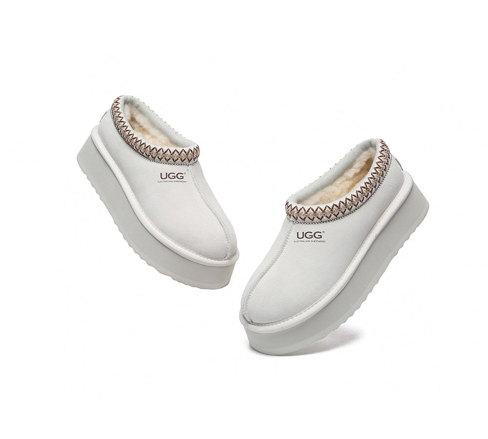 AUSTRALIAN SHEPHERD® UGG Slippers Sheepskin Wool Ankle Platform Tazzy Hippie - UGG EXPRESS