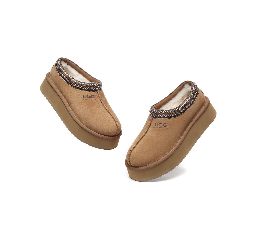 AUSTRALIAN SHEPHERD® UGG Slippers Sheepskin Wool Ankle Platform Tazzy Hippie - UGG EXPRESS