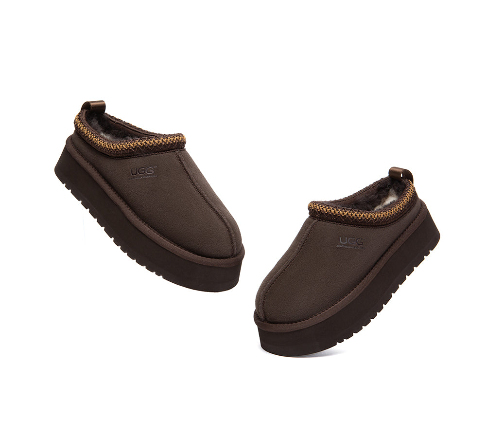 UGG Slippers Sheepskin Wool Ankle Platform Tazzy Tay