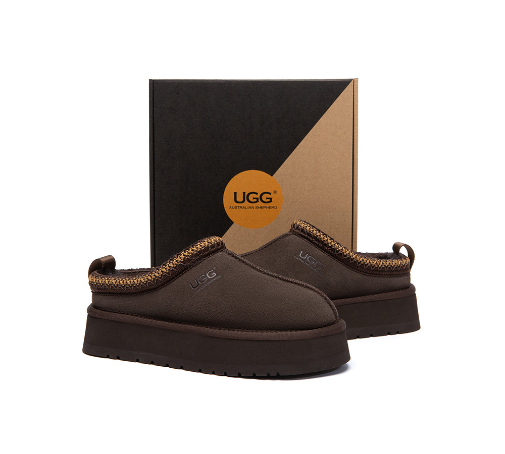 UGG Slippers Sheepskin Wool Ankle Platform Tazzy Tay