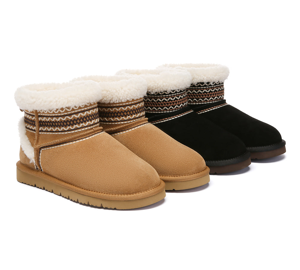 AUSTRALIAN SHEPHERDยฎ UGG Boots Sheepskin Wool Shearling Knitted Mini Ferlat UGG AUSTRALIAN SHEPHERD