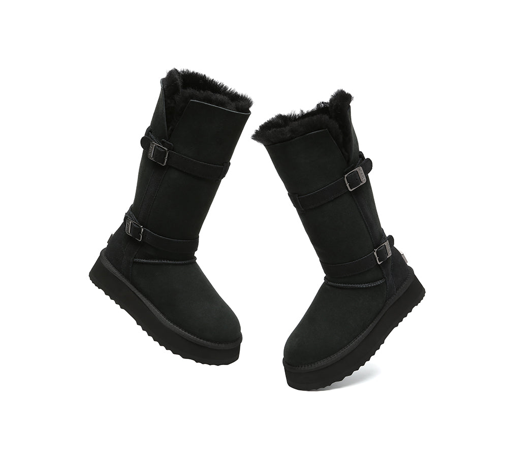 UGG Boots Women Sheepskin Wool Knee High Platform Tall Valerie
