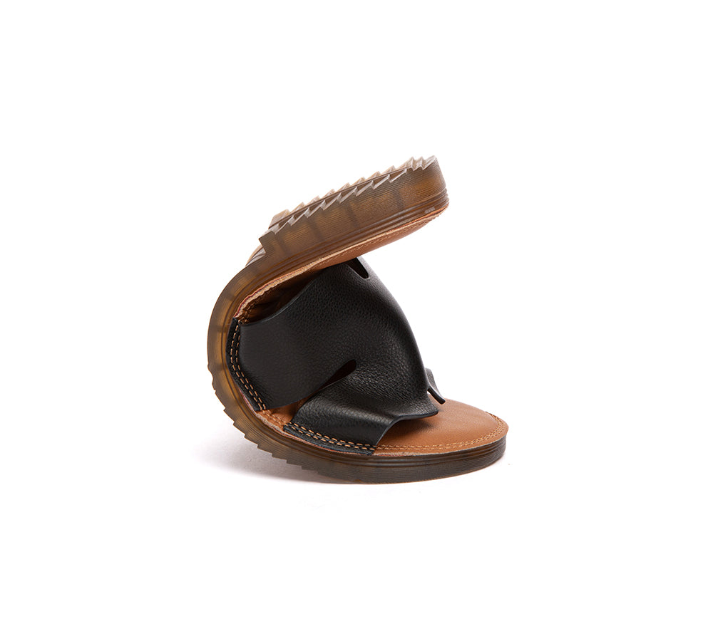 EVERAU® Women Slides Leather Ultra Soft Woven Flat Clovey EVERAU