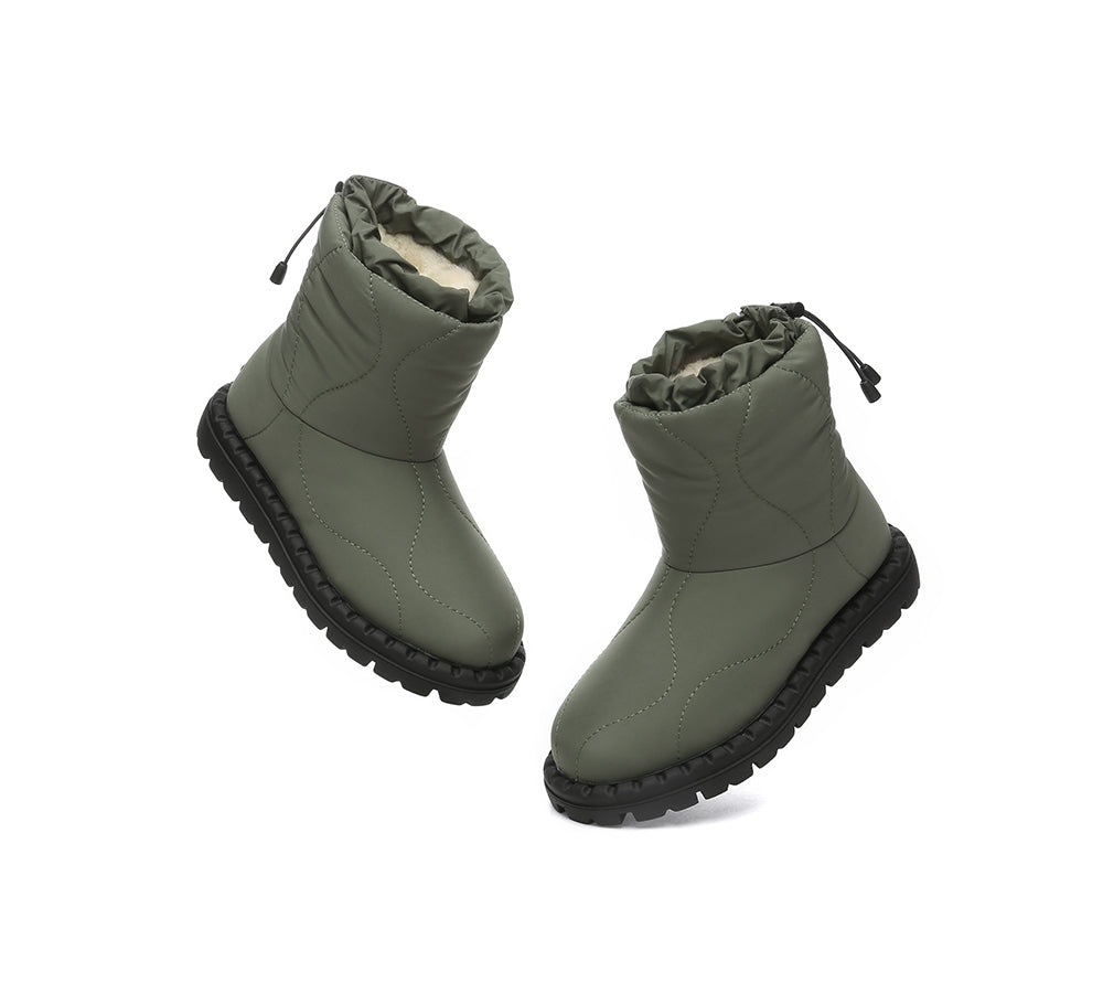 EVERAU® UGG Boots Women Sheepskin Wool Waterproof Drawstring Sonita - UGG EXPRESS