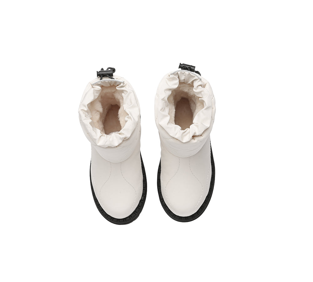 EVERAU® UGG Boots Kids Sheepskin Wool Waterproof Drawstring Sonita - UGG EXPRESS