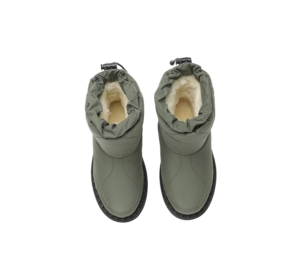 EVERAU® UGG Boots Kids Sheepskin Wool Waterproof Drawstring Sonita - UGG EXPRESS
