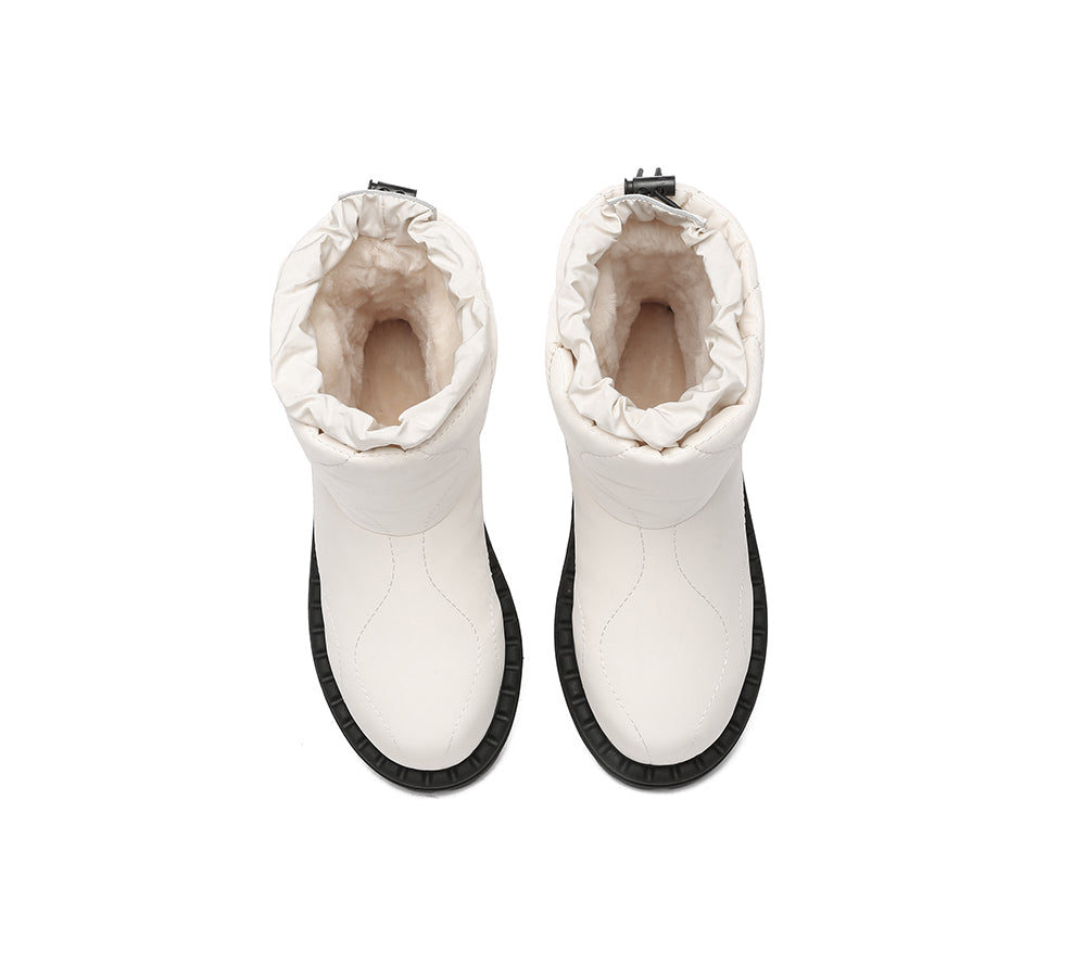 EVERAU® UGG Boots Women Sheepskin Wool Waterproof Drawstring Sonita - UGG EXPRESS