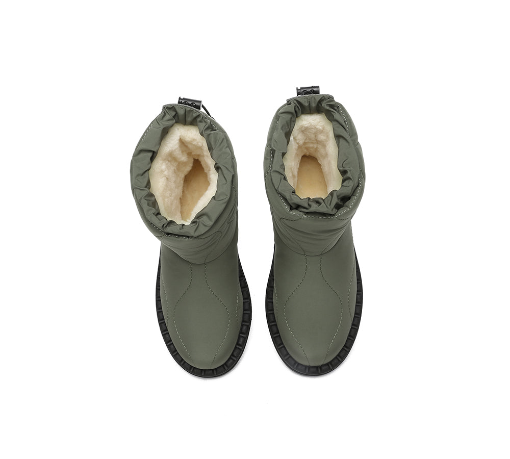EVERAU® UGG Boots Women Sheepskin Wool Waterproof Drawstring Sonita - UGG EXPRESS