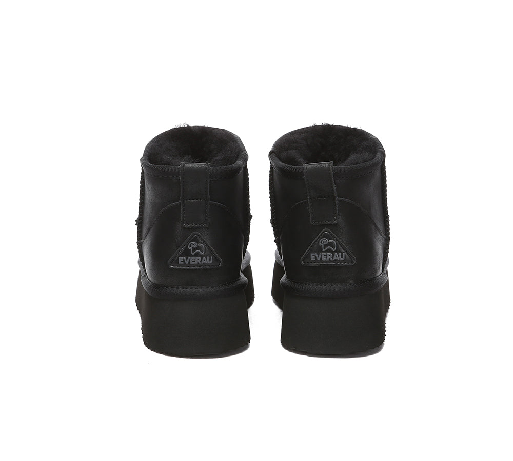 EVERAU® UGG Boots Women Sheepskin Wool Ankle Platform Romi - UGG EXPRESS