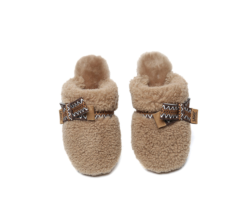 UGG Slippers Women Sheepskin Wool Bow Cecil