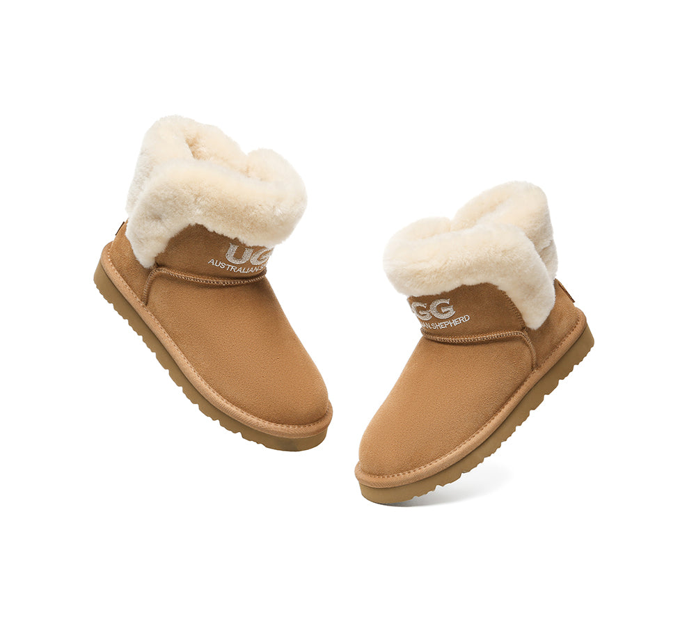 UGG Boots Sheepskin Wool Shearling Lined Ankle Mini Oatha