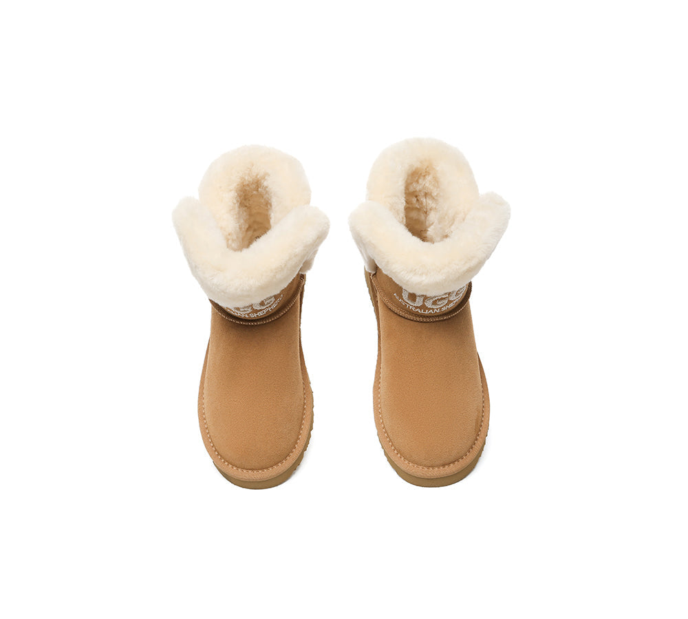 UGG Boots Sheepskin Wool Shearling Lined Ankle Mini Oatha
