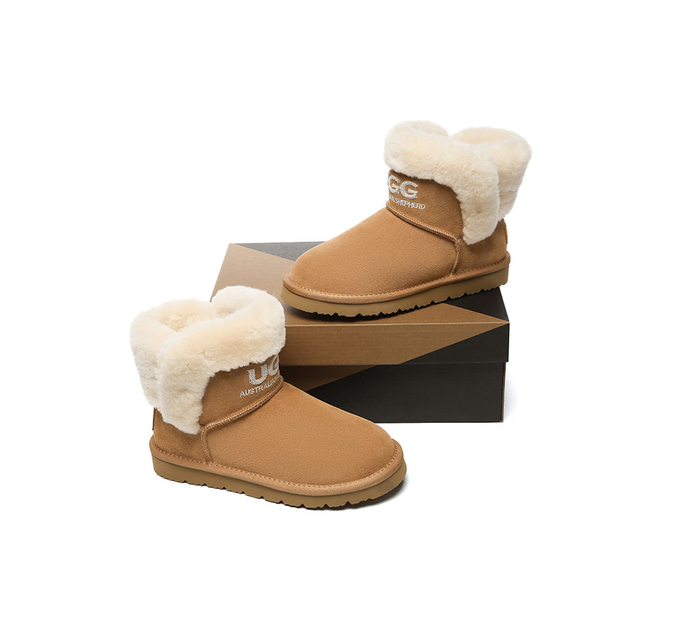UGG Boots Sheepskin Wool Shearling Lined Ankle Mini Oatha