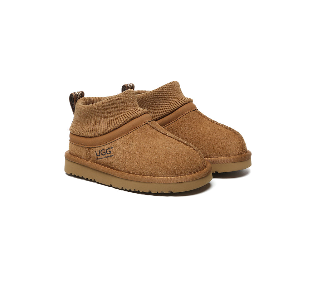 UGG Slippers Kids Sheepskin Wool Stretchy Ankle Margaret