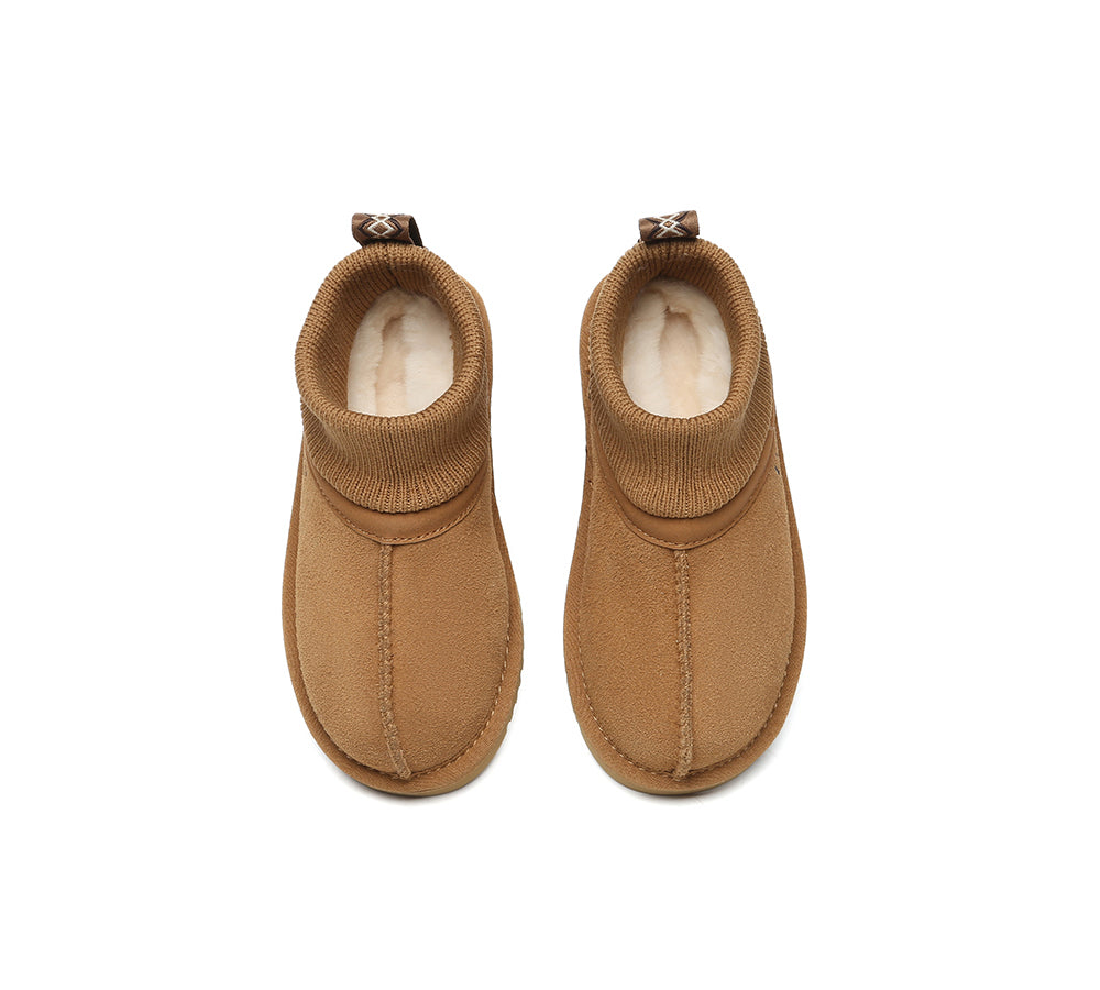 UGG Slippers Kids Sheepskin Wool Stretchy Ankle Margaret