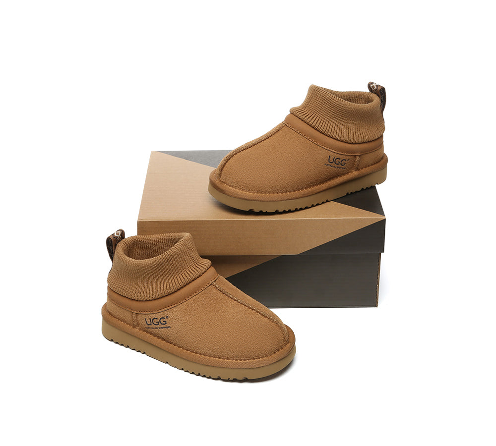 UGG Slippers Kids Sheepskin Wool Stretchy Ankle Margaret