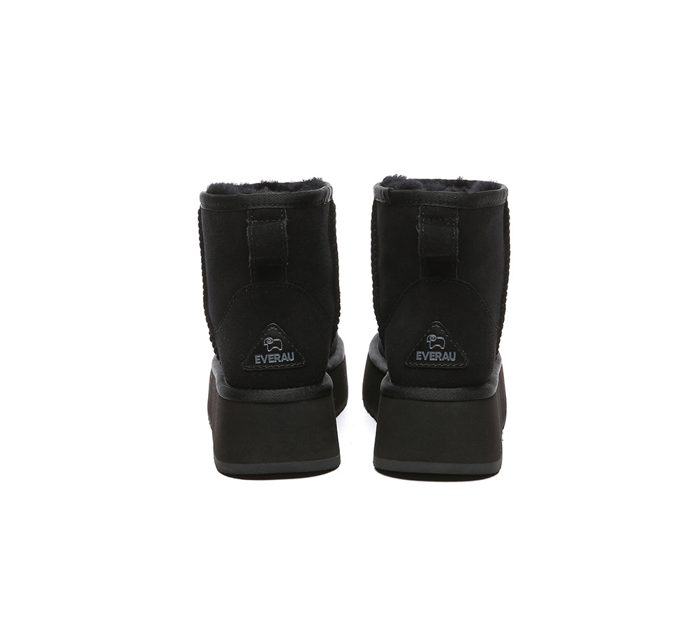 EVERAU® UGG Boots Sheepskin Wool Ankle Platform Thick Bottom Mini Classic - UGG EXPRESS