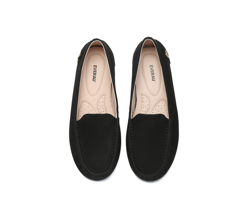 EVERAU® Women Suede Leather Moccasins Chic Soft Driving Loafers Morris EVERAU