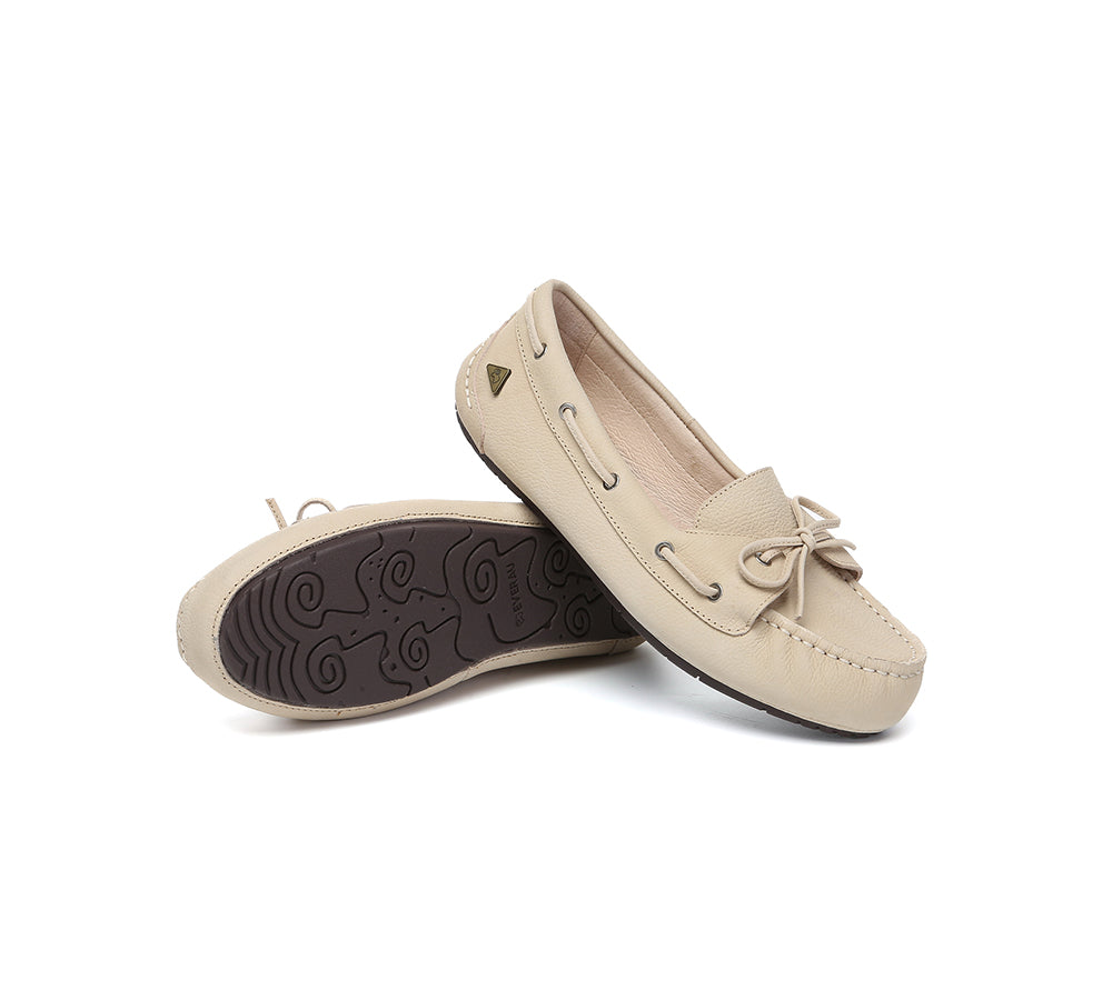 EVERAU® Women Leather Moccasin Loafers Classic Monty EVERAU