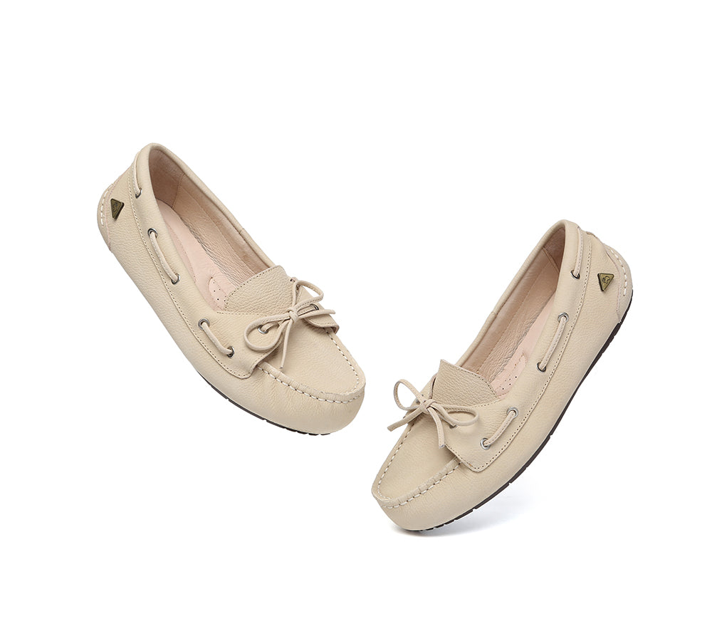 EVERAU® Women Leather Moccasin Loafers Classic Monty EVERAU