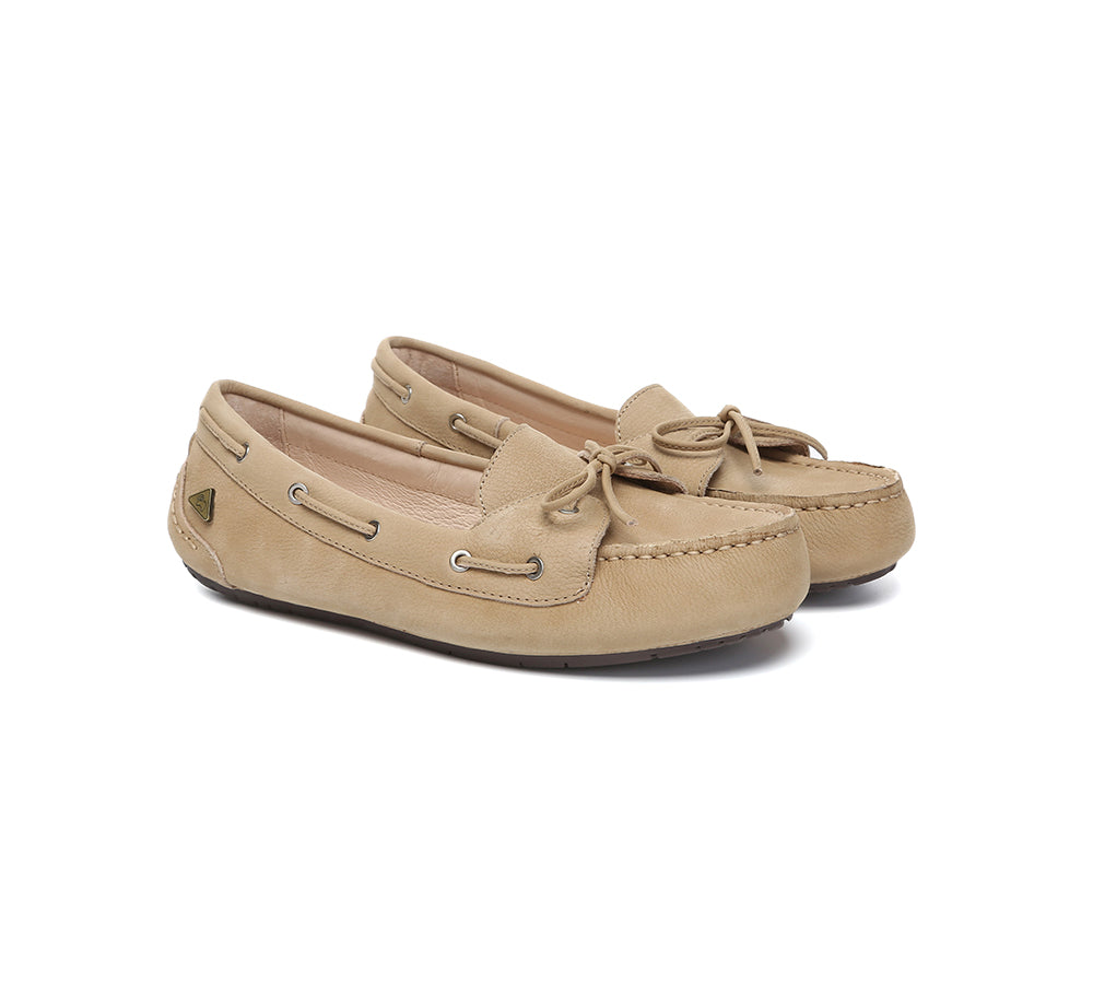 EVERAU® Women Leather Moccasin Loafers Classic Monty EVERAU