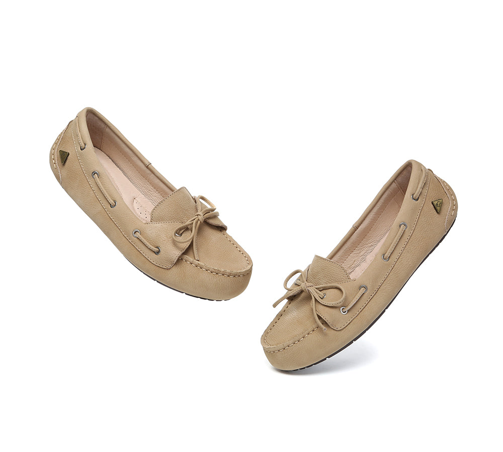 EVERAU® Women Leather Moccasin Loafers Classic Monty EVERAU
