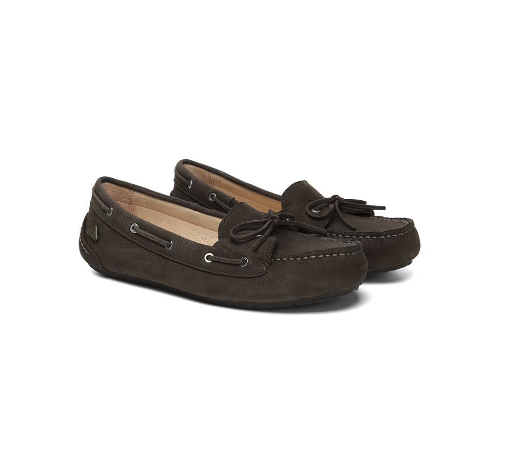 EVERAU® Women Leather Moccasin Loafers Classic Monty EVERAU