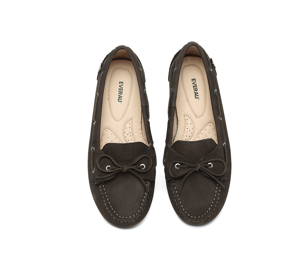 EVERAU® Women Leather Moccasin Loafers Classic Monty EVERAU