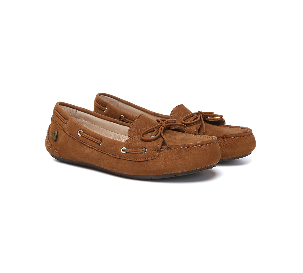 EVERAU® Women Leather Moccasin Loafers Classic Monty EVERAU