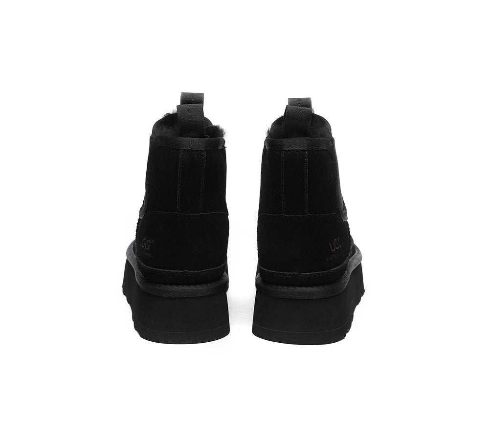 AUSTRALIAN SHEPHERD® UGG Boots Sheepskin Wool Elastic Band Platform Chelsie - UGG EXPRESS