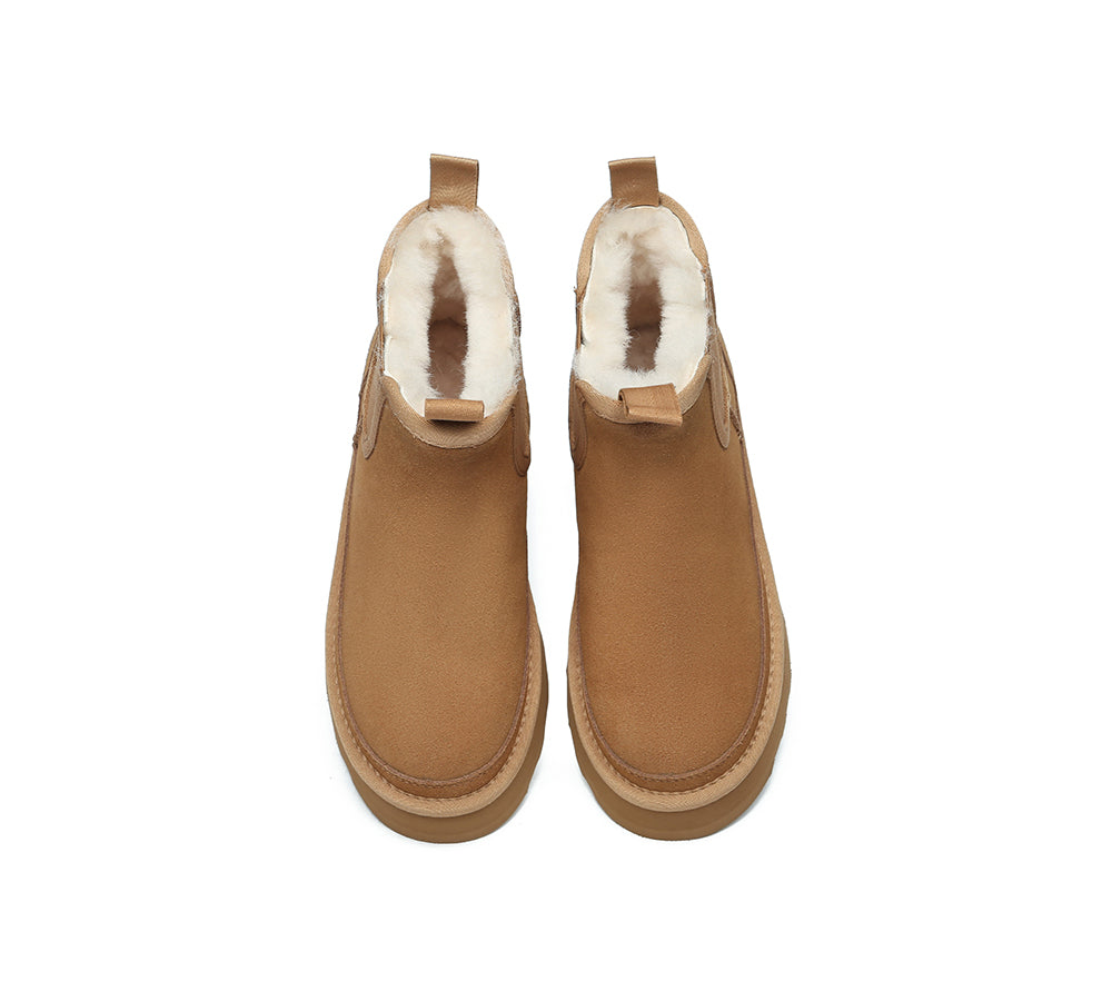 AUSTRALIAN SHEPHERD® UGG Boots Sheepskin Wool Elastic Band Platform Chelsie - UGG EXPRESS