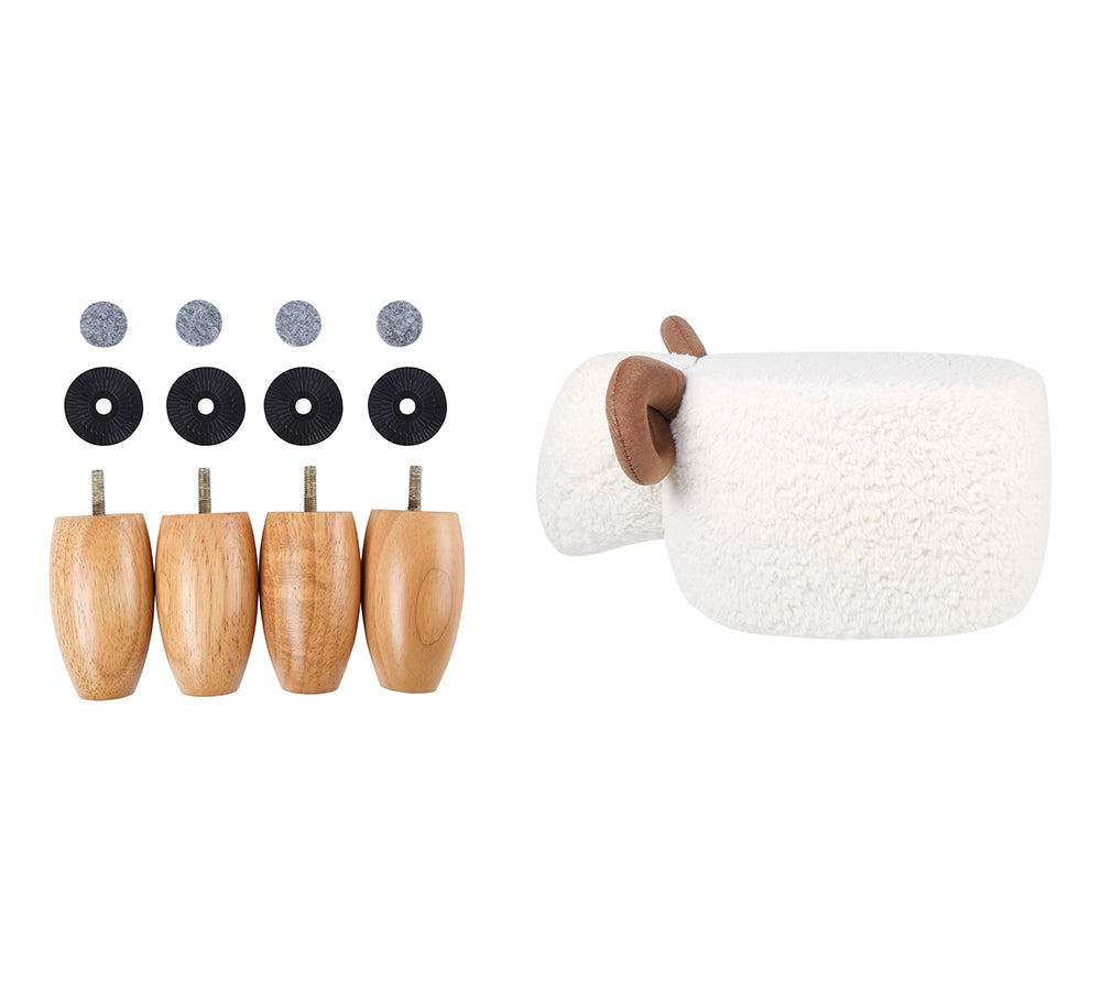 EVERAUĀ® Fluffy Adorable Sheep Pouffe EVERAU