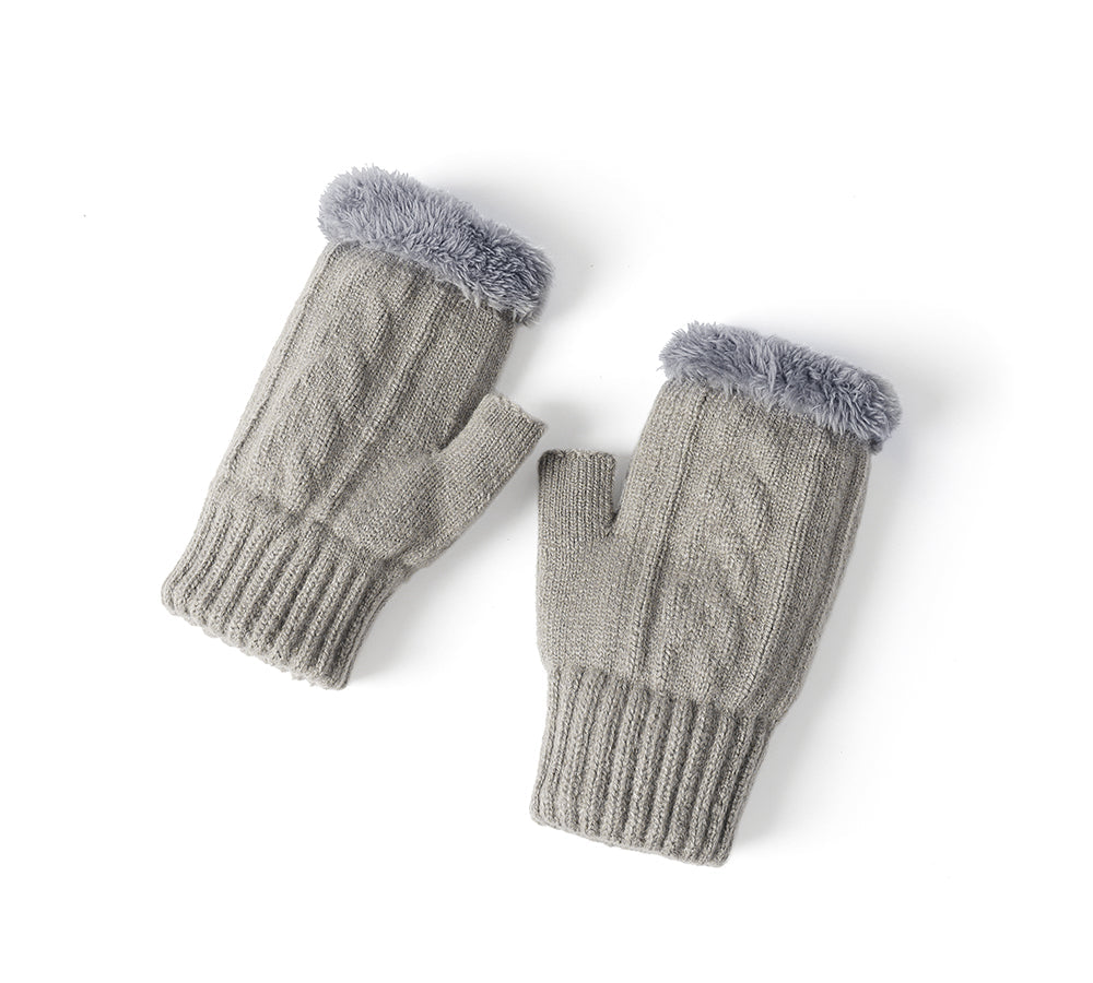 EVERAUยฎ Fingerless Ultra Plush Knit Gloves EVERAU