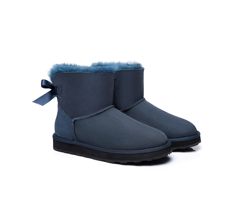 Urban UGG® UGG Boots Women Double faced Sheepskin Wool Mini Back Bow - UGG EXPRESS