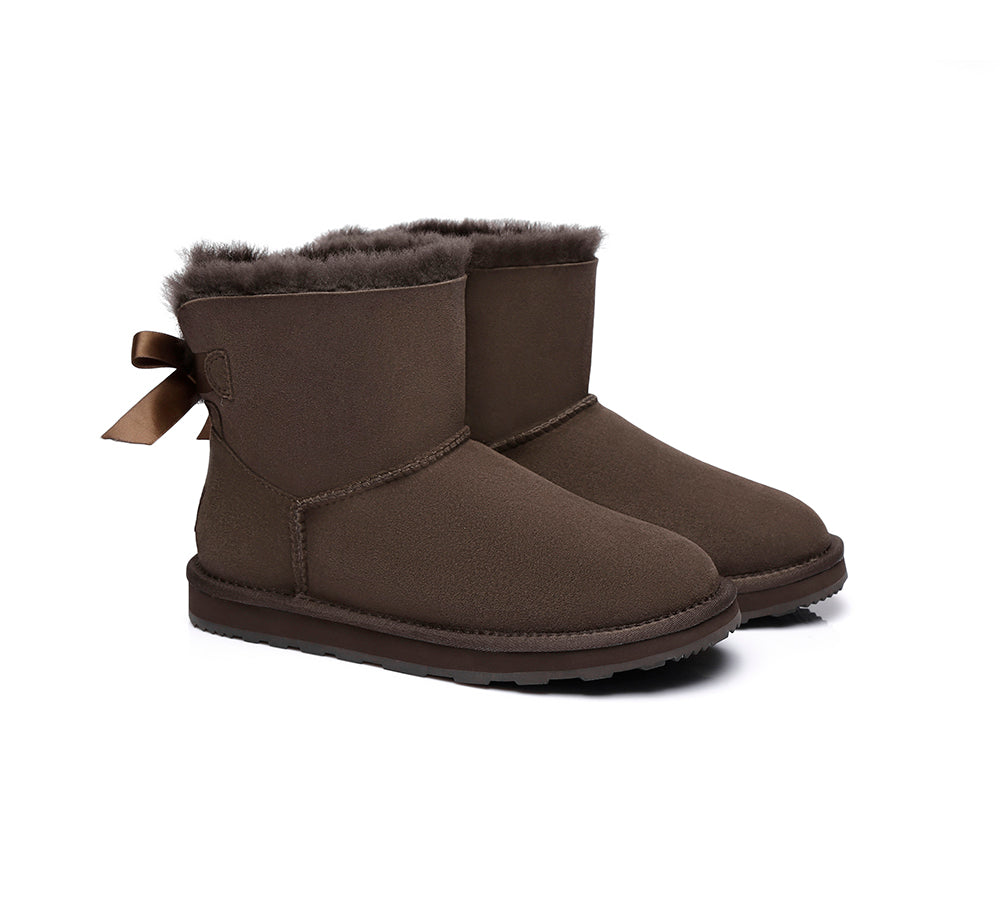 Urban UGG® UGG Boots Women Double faced Sheepskin Wool Mini Back Bow - UGG EXPRESS