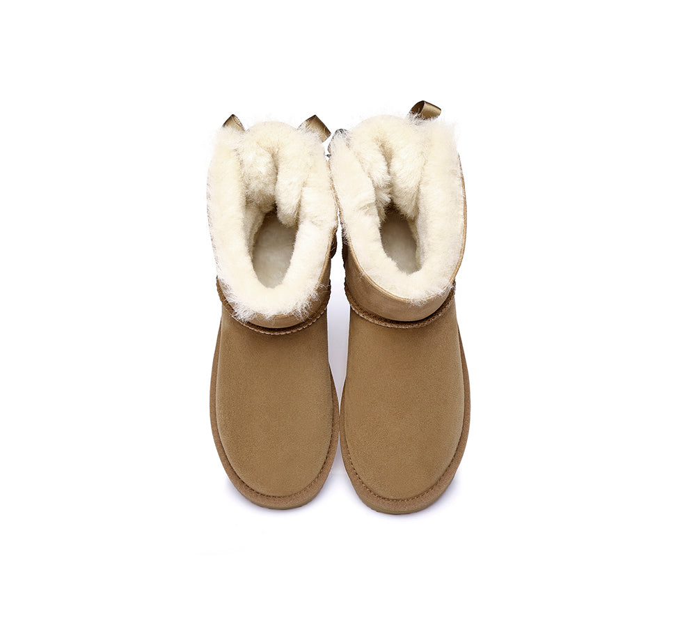 Urban UGG® UGG Boots Women Double faced Sheepskin Wool Mini Back Bow - UGG EXPRESS