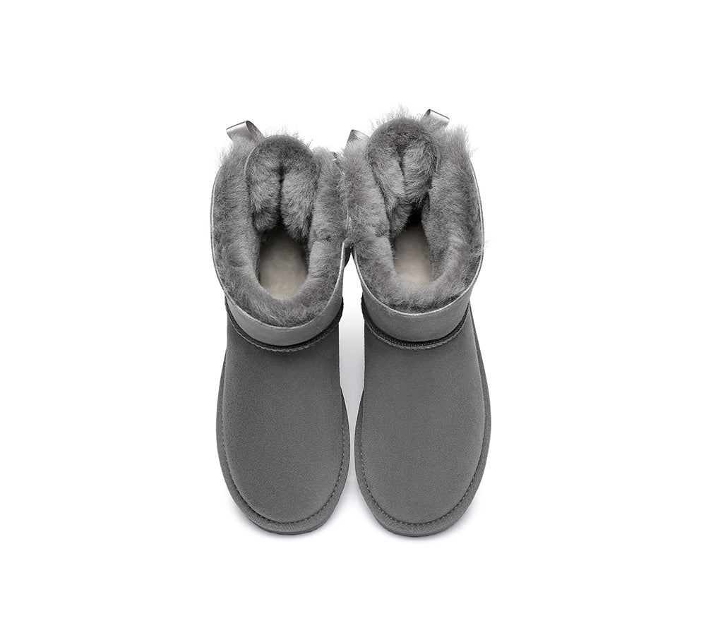 Urban UGG® UGG Boots Women Double faced Sheepskin Wool Mini Back Bow - UGG EXPRESS