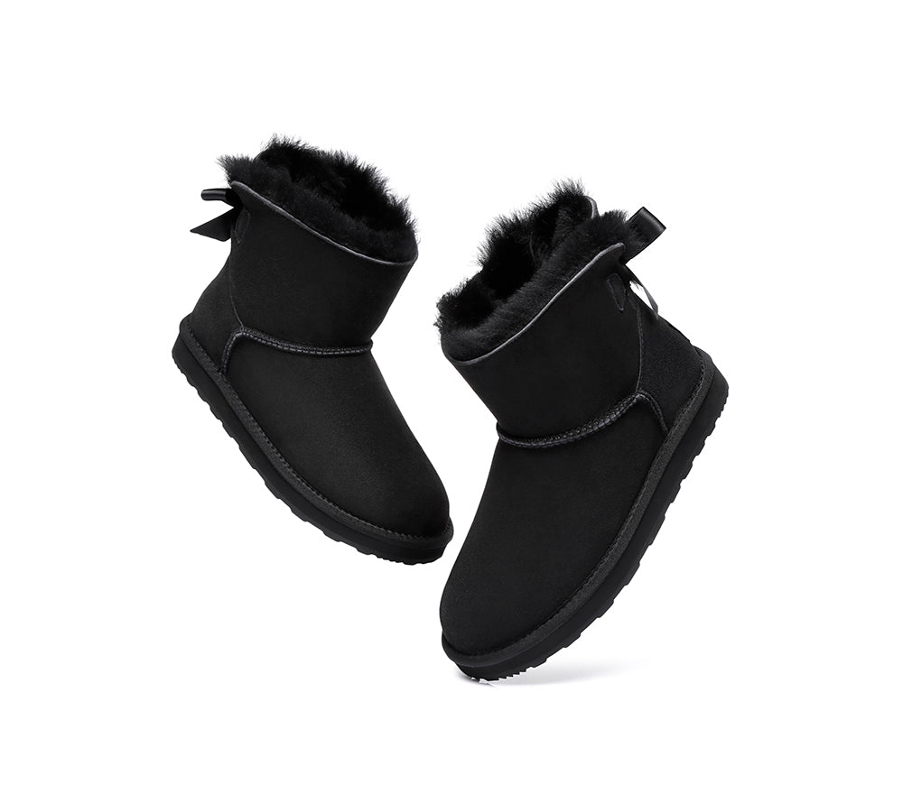 Urban UGG® UGG Boots Women Double faced Sheepskin Wool Mini Back Bow - UGG EXPRESS