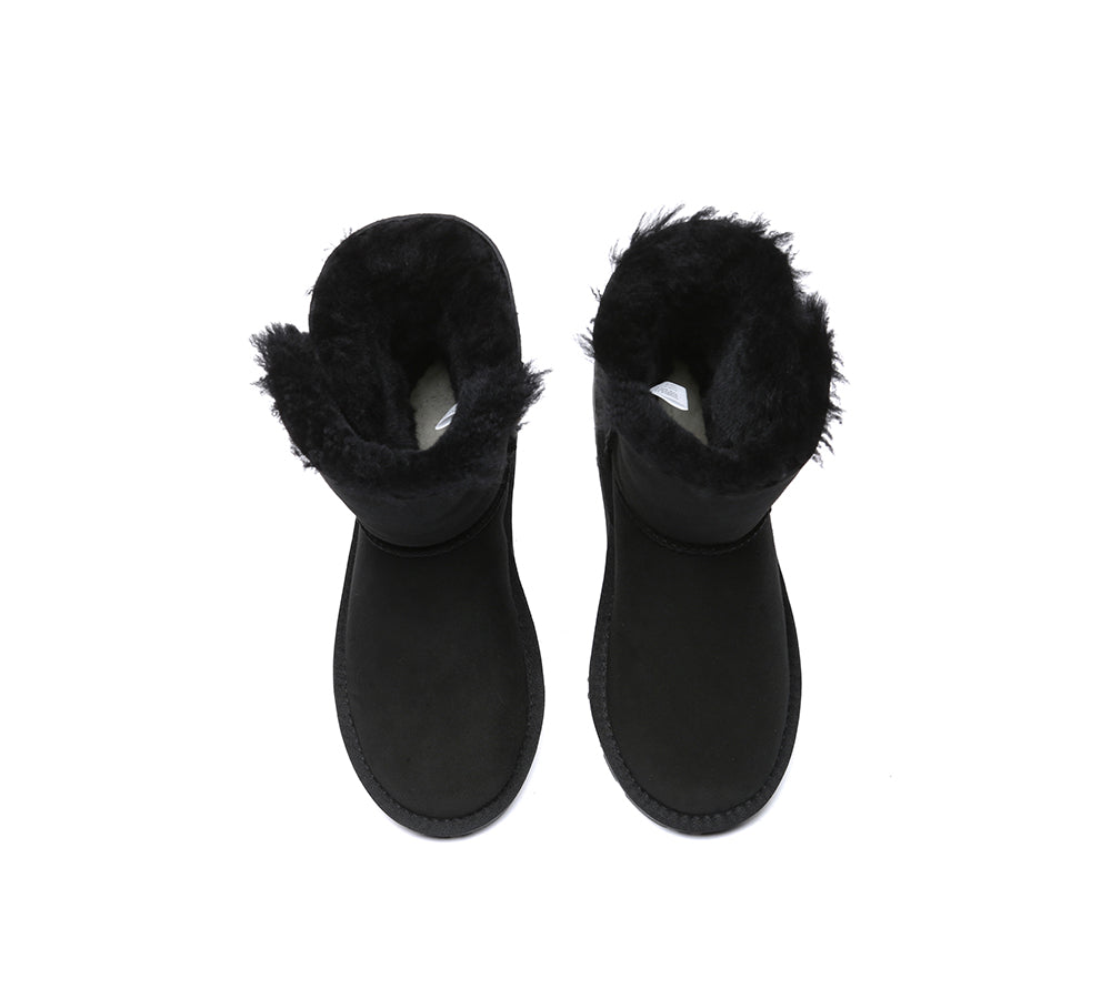 UGG EVERAU® UGG Boots Double Faced Sheepskin Wool Short Button - UGG EXPRESS