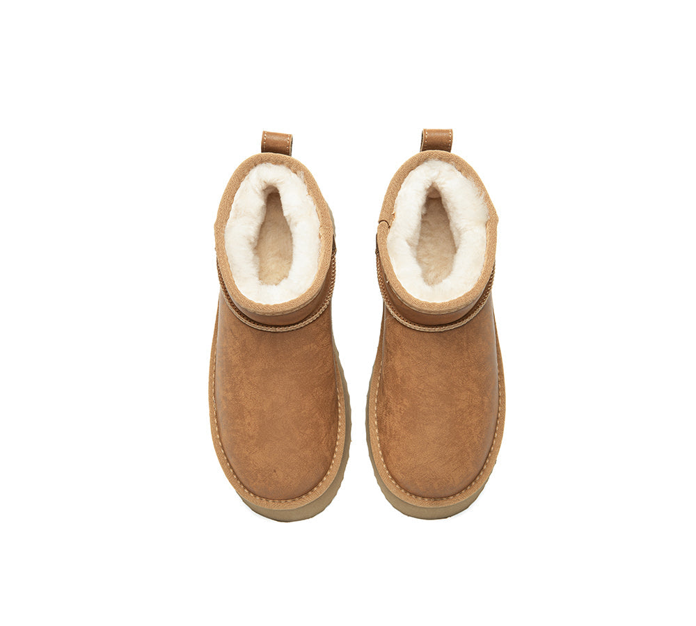 UGG EVERAU Boots Women Sheepskin Wool Ankle Platform Romi