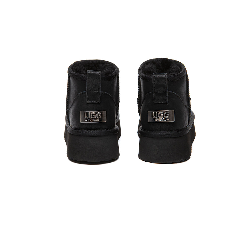 UGG EVERAU Boots Women Sheepskin Wool Ankle Platform Romi