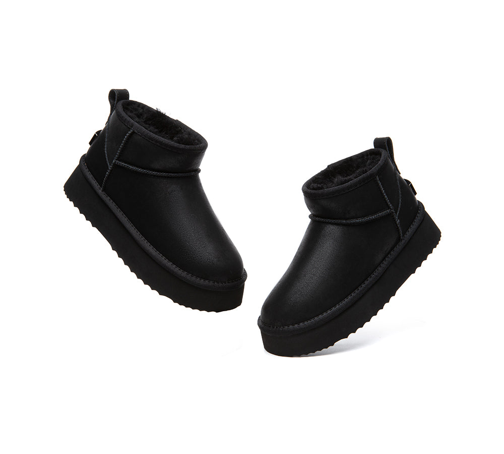 UGG EVERAU Boots Women Sheepskin Wool Ankle Platform Romi