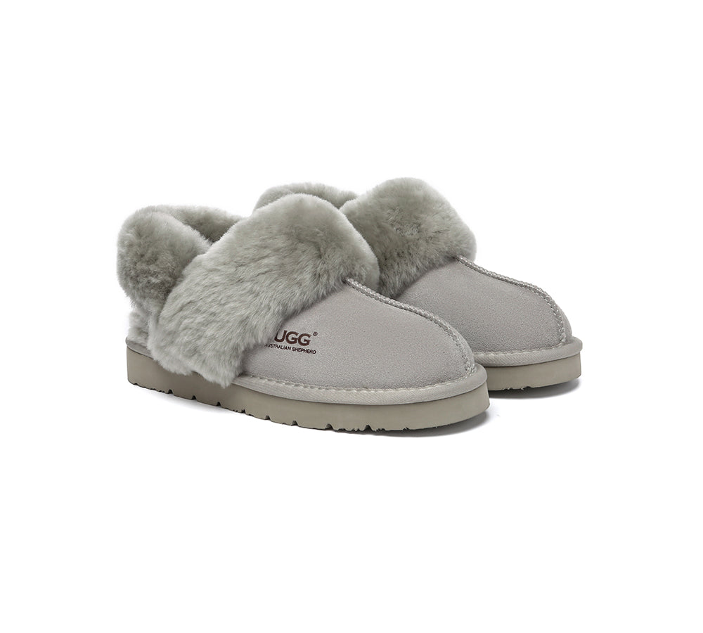 3-Way Style UGG Women Slippers Removable Wool Strap Slingback Muffin Fluffy