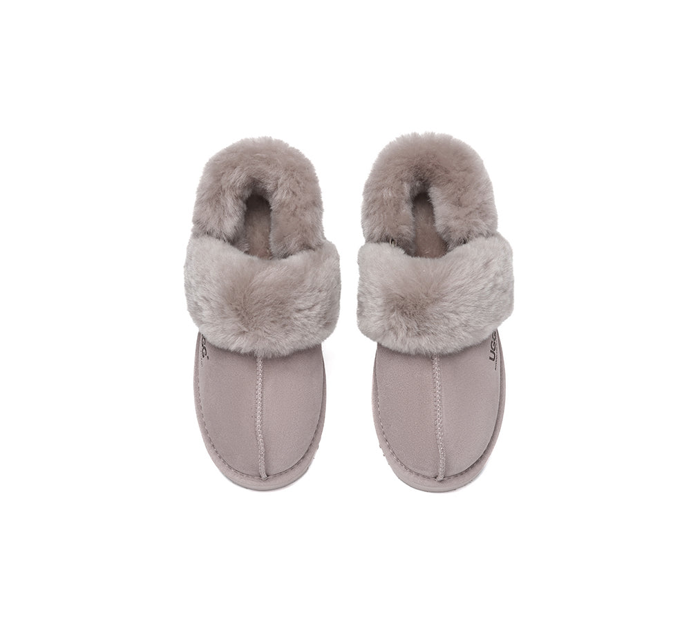 3-Way Style UGG Women Slippers Removable Wool Strap Slingback Muffin Fluffy