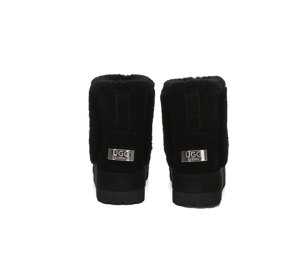 UGG Boots Women Sheepskin Wool Shearling Lined Ankle Platform Udelia